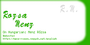 rozsa menz business card